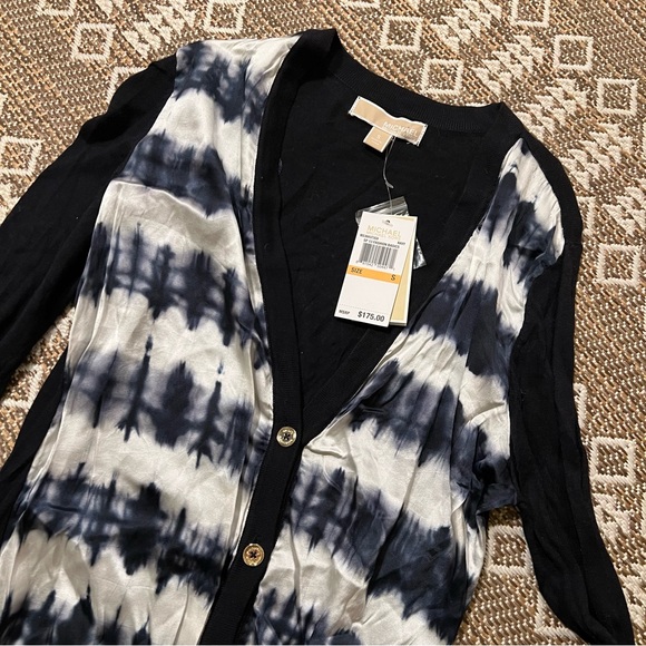 MK Small Blue Tie Dye Cadigan gold details - Picture 1 of 7